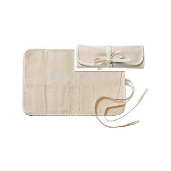 Natural Canvas Brush Roll Up Case Portable Cosmetic Storage Tools Pen Holder