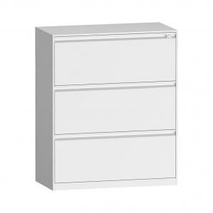 Cheap Steel 3 Drawer Lateral Filling Cabinet 12mm Edge Gooseneck For Office for sale