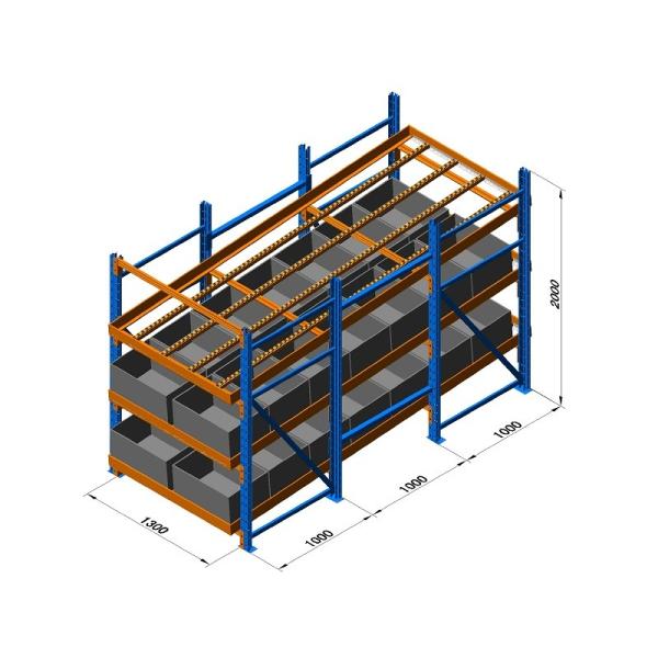 Carton Live Storage Racking System With Roller Tracks / Lane Dividers Worked