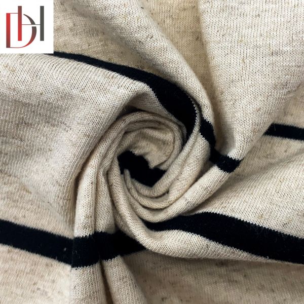 88% Cotton 12% Linen Fabric High End Jersey Knitted Fabric 220gsm