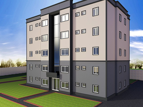 Q355 Q235 Steel Structure Commercial Building , Prefab Business Building Construction