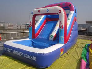 China Outdoor Amusement Mermaid Pink Inflatable Water Slide Double Strong Stitching on sale