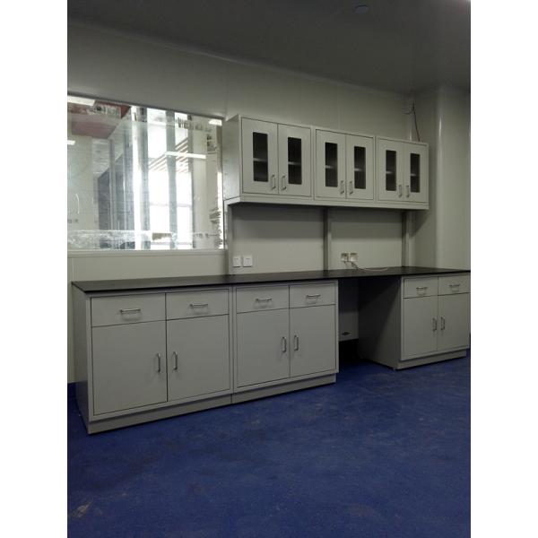 College Steel Chemistry Lab Furniture / Laboratory Workbench With Reagent Shelves
