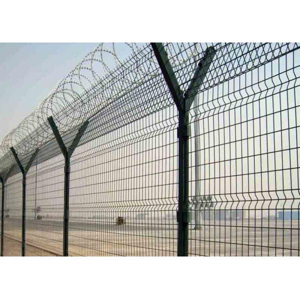 Y Shaped Post 1030mm Height Airport Security Fence With Barbed Wire