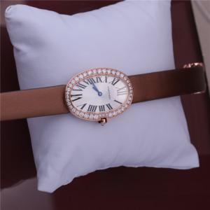 Cheap Luxury Brand Gold Watch 18K Rose Gold Women Watch with Diamond Leather Belt for sale