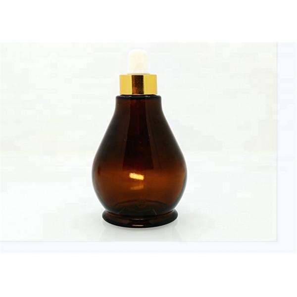 50ml Custom Label Mini Dropper Bottles , Gourd Shape Refillable Glass Jar With Dropper