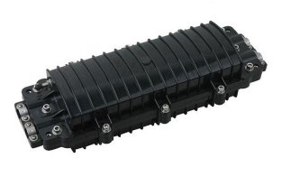 Black color ABS or PC Plastic Horizontal type Fiber Optic Splice Closure for Aerial -hanger