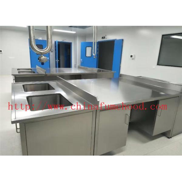 Customize Made 304 Stainless Steel Lab Furniture Popular Stainless Steel Sink Bench Cleaning Work Bench