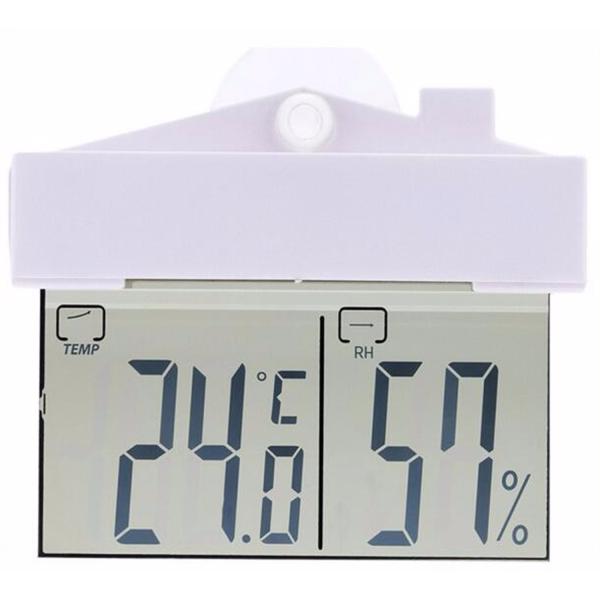Digital Transparent Display Thermometer Hydrometer Indoor Outdoor Home Decoration