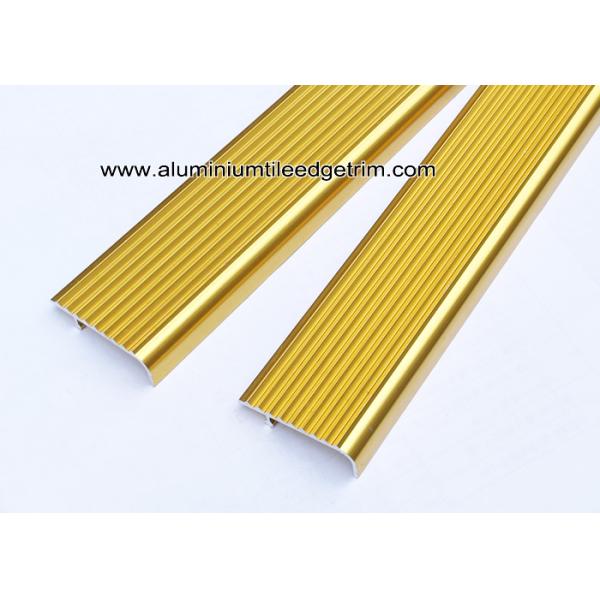 Embedding Aluminum Stair Edge / Edging  With  Shiny Golden 45mm x 15mm