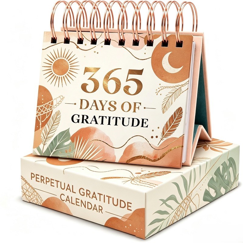 Mindfulness And Gratitude Daily Desk Calendar With Stand And Gift Box