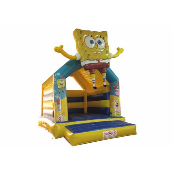 Spongbob Cool Bounce Houses , Backyard Industrial Bounce House Quadruple Stitching