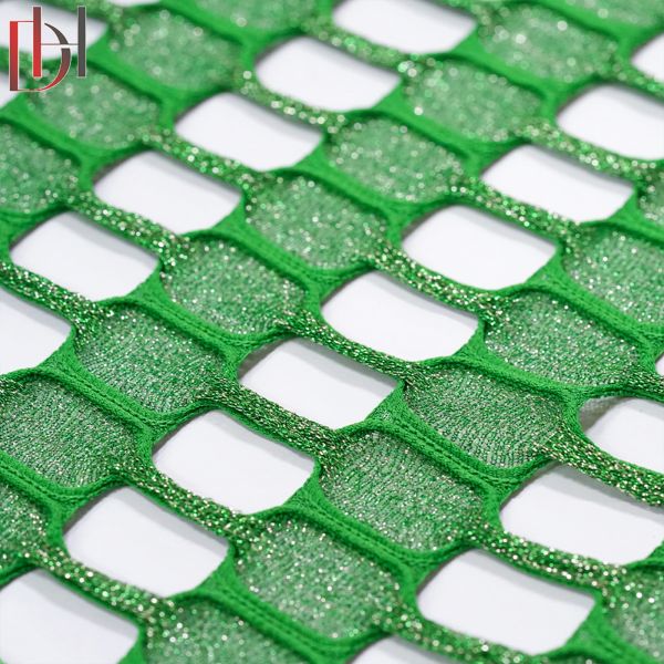 100% Polyester Knitted Jacquard Fabric , Summer Skirt Cape Scarf Holes Jacquard Mesh Fabric