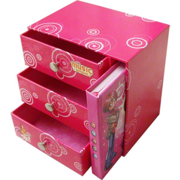 Multi Layer Stationery Packaging Boxes Pull Out Gift Boxes With Sliding Buttons