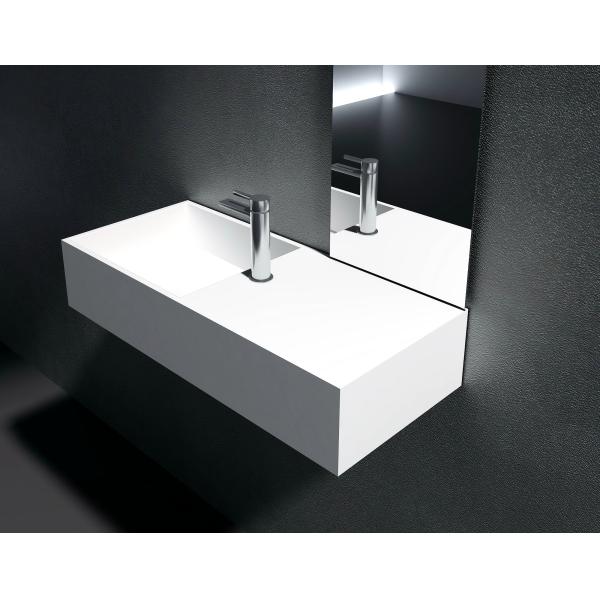 Square Wall Hung Hand Basin Small Wall Mounted Basin Sink 0.07 CBM