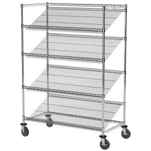 China H72'' Industrial Wire Rack Shelving , 800lbs Nsf Stainless Steel Shelves On Wheels on sale