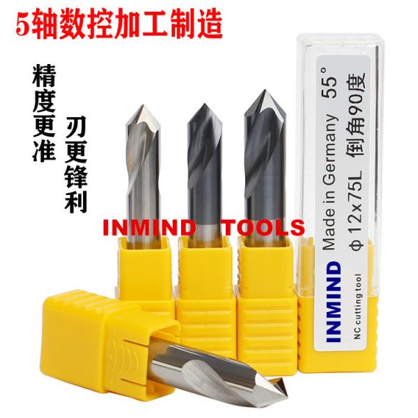 HRC50 5 mm / 6 mm Chamfer Milling Cutter 5 * 50L * 90º  AlTiN Coating