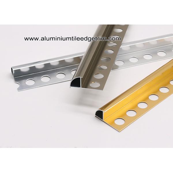 Aluminium Decorative Bullnose Ceramic Tile Edge / Edging Trim  For Tile Walls