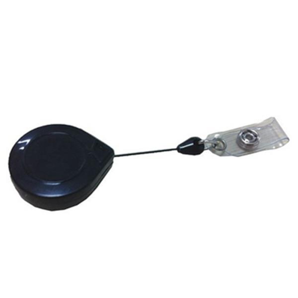 ABS Plastic Retractor Id Card Holder Round Shape Back Side Comes With A Sliding Clip