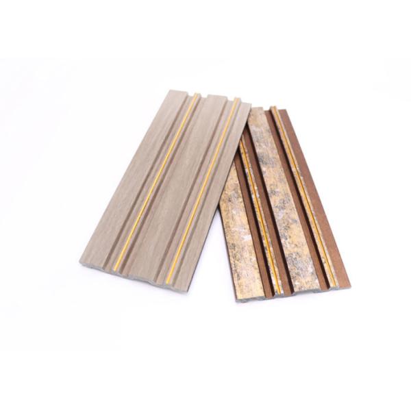 Indoor Panels PS Wall Cladding Panel With Gold Silver Line For Background 120x12mm