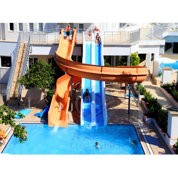 Rainbow Racing Curved Swimming Pool Water Slide Combo CE RoHS Approved