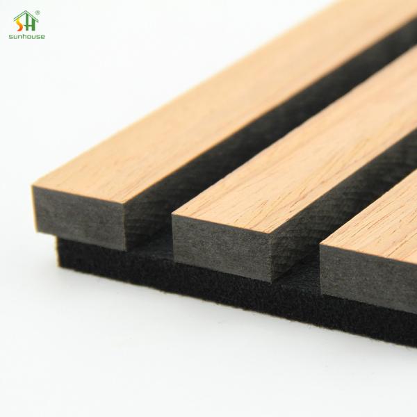 Sunhouse Hot Selling Wood Panels Wall Decorative Interior Acoustic Slat Wall Panel Sound Proof Acoustic Panels