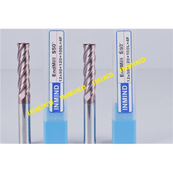 Cnc Vertical Milling Machine Carbide End Mill Cutter , TiSiN Coating Cnc Milling Tools