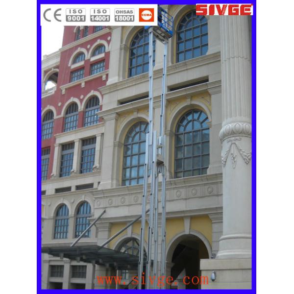 14 M Multi Mast Hydraulic Lift Platform , 200kg Load Push Around Vertical Lift