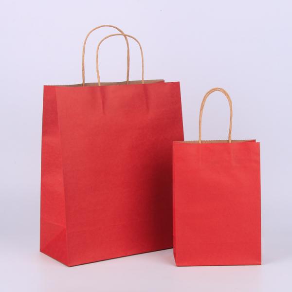 Kraft Handheld Shopping Paper Bags Glossy Brown Paper Shopping Bag
