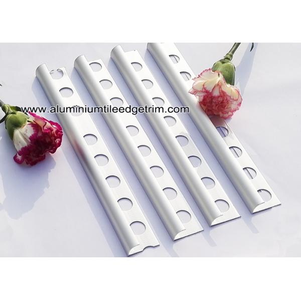 Ceramic Wall Rounded Corner Aluminium Tile Edge Trim / Profiles Silver Matt