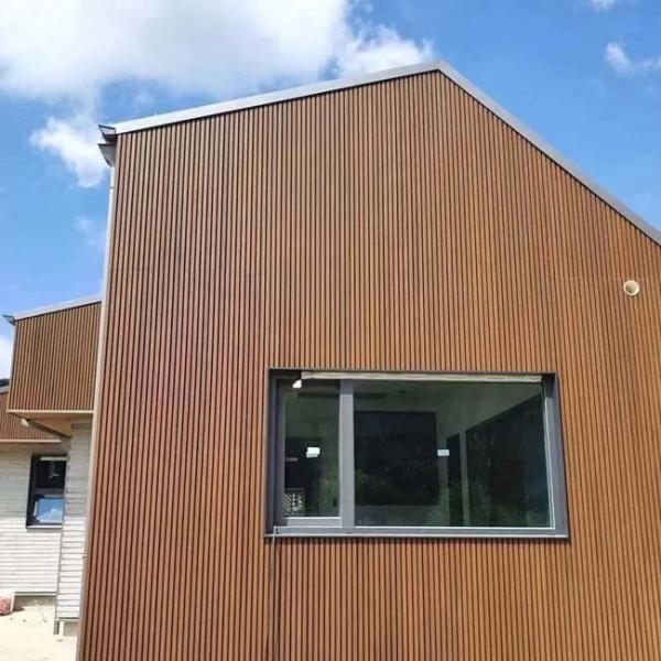 Wood Plastic Composite Exterior Wall Panel Co Extruded Fluted WPC Cladding Panel