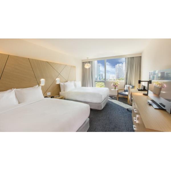 Melamine plywood hotel Guest room furniture liquidators Guest rooms Wall panels with Wood Headboards and Long Desk Table