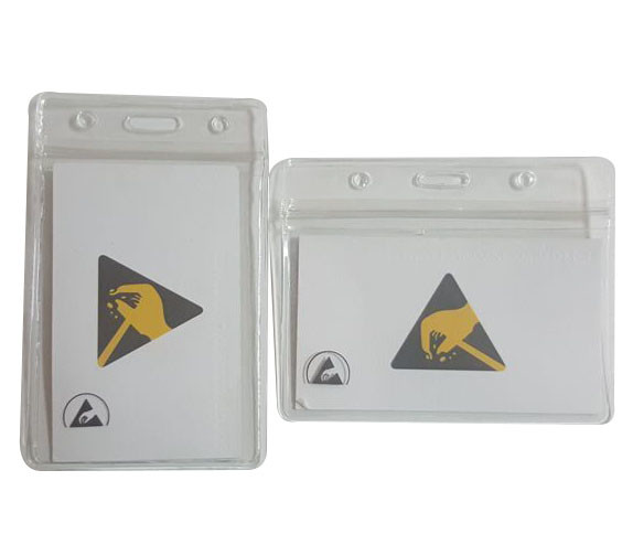 Cleanroom EPA ESD Office Supplies ESD Soft Rigid Hanging Badge Holder And Clip