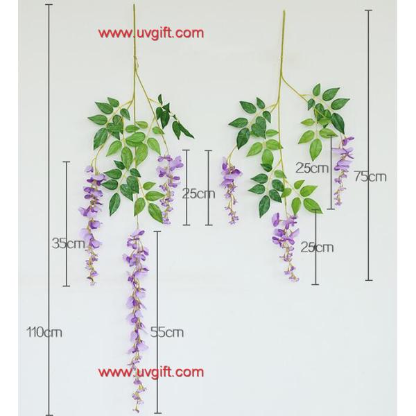 UVG 110cm faux floral arrangements long shoot wisteria silk flowers for wedding decoration WIS016