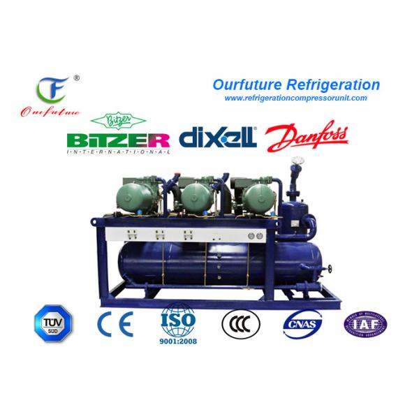 Air Cooled Condensing Unit Suit PLC Safety Auto Control For Blast Freezer