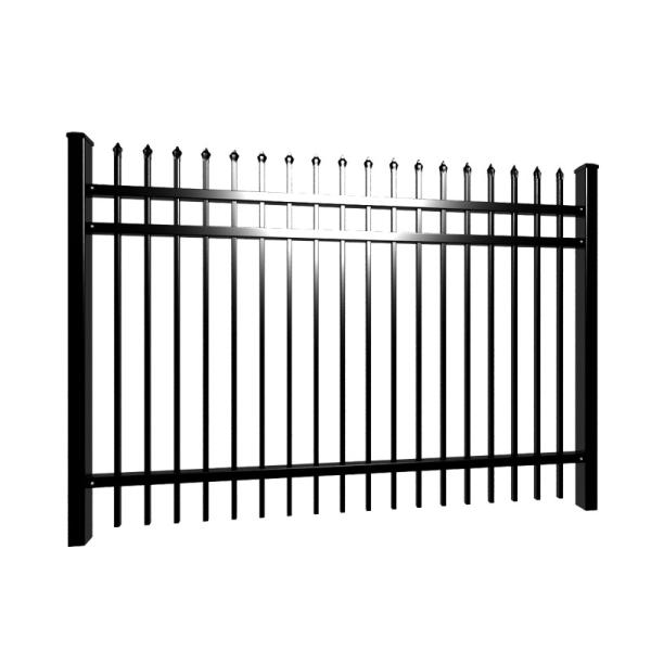 Cheap  Villa  2100x2400mm black tubular fencing galvanized for hot sale