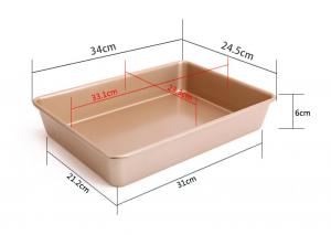 China Gold coating 13 inch non-stick deepened rectangular baking pan cake pan bread tin Europe bakeware on sale