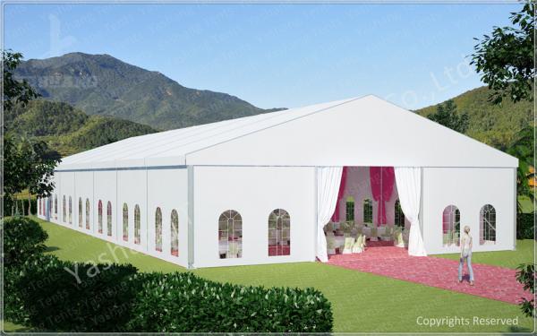 300 People Luxury Wedding Tents Rentals Aluminium Frame Marquee With Transparent PVC Windows
