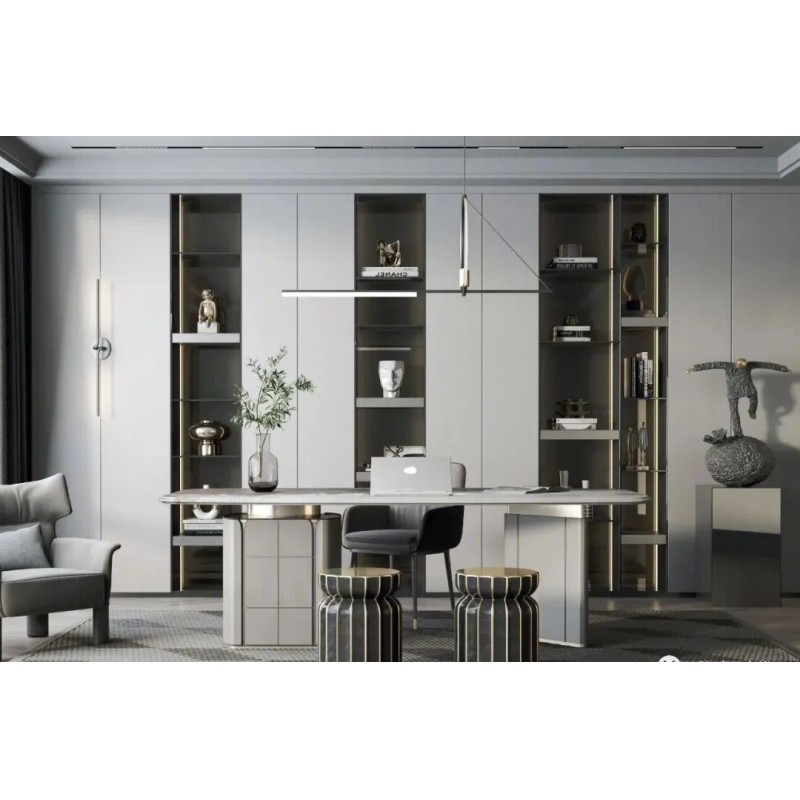 OEM/ODM CUSTOM LUXURY HOME OFFICE DESKS CRAFTED WITH PREMIUM MARBLE, WOOD AND METAL, BUILT WITH FINE WORKMANSHIP FOR MODERN STUDY ROOMS.