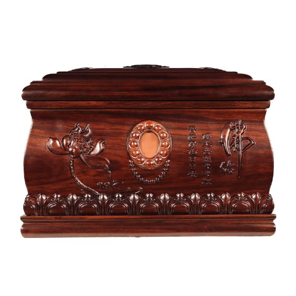 Solid Wooden Box Urns For Human Ashes , Custom Engraved Wooden Burial Urns