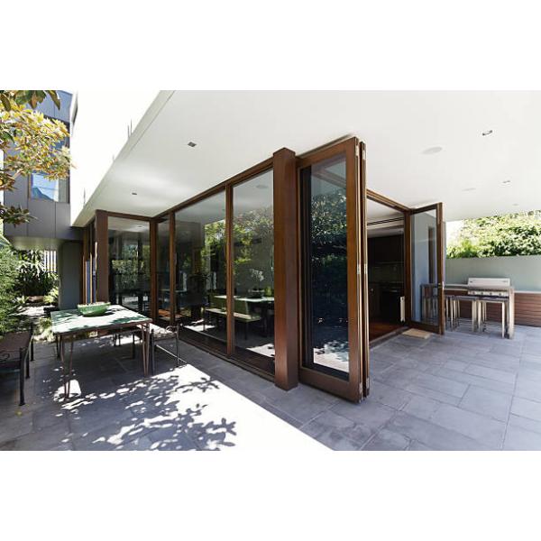 Aluminum Windproof Folding Door Heat-insulating Glass Door Soundproof Patio Door Waterproof Sliding Door