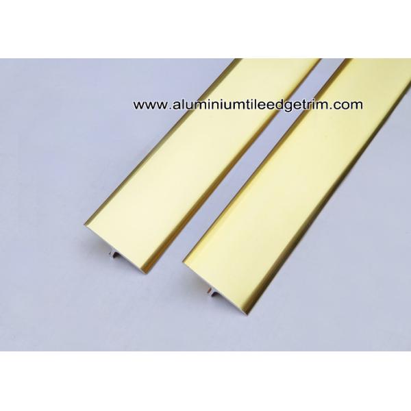High End Aluminium T Bar Trim / Section Gloss Gold For Tile Edging Or Structure