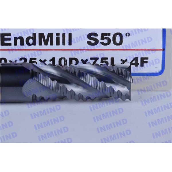 AlTiN Coated Milling Machine Tool Bits , Middle Speed Aluminum Cutting End Mills