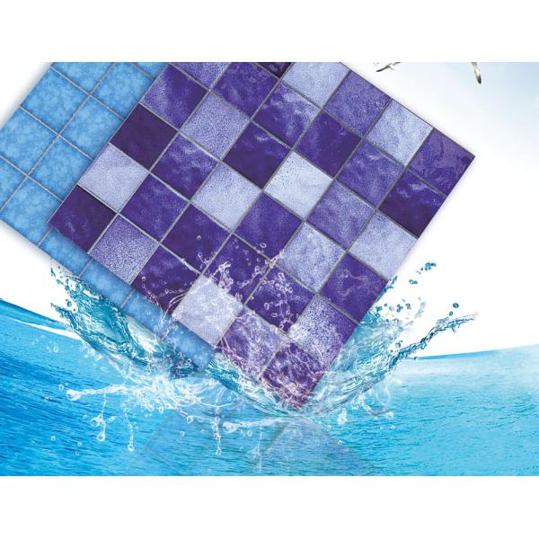 Blue Ceramic Swimming Pool Mosaic Tiles 6mm Glossy Matt