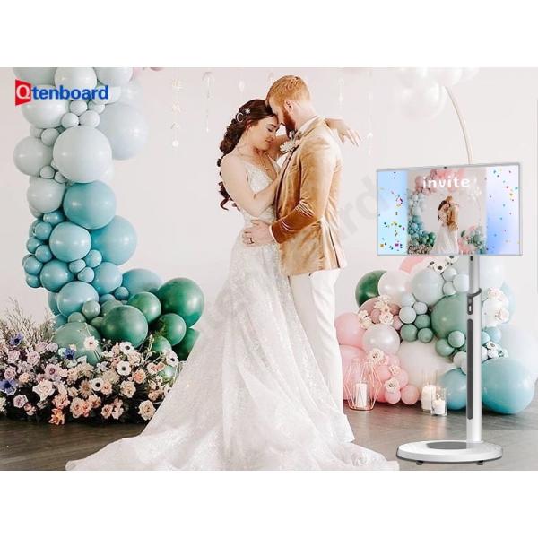 Qtenboard StandByMe TV White Cabinet and Ntsc 60Hz Refresh Rate for Weddings