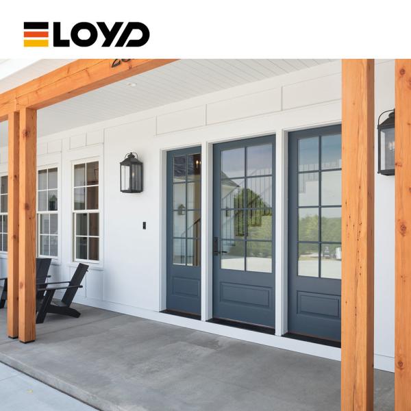 Custom Tempered Wood Glass French Doors Interior Powder Coating