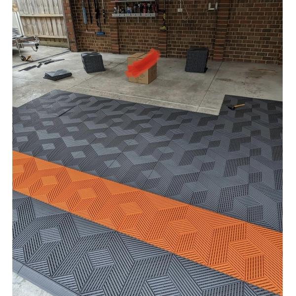 Premium Black Garage Floor Tile PP Rubber Matting For Garage Floor