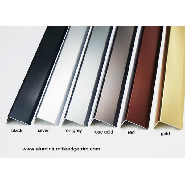 Anodized Effect Angle Shaped Aluminium Floor Trims For Home / Drywall / Countertops