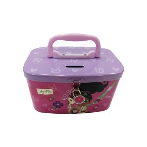 China OEM ODM lunch tin boxes tin Money Bank With Coin Slot And Lock on sale