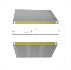 China Waterproof Rockwool Insulated Sandwich Panel Composite 0.4mm 0.8mm on sale